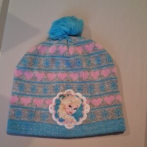 Disney Elsa Girls Blue and Pink Kids Hat